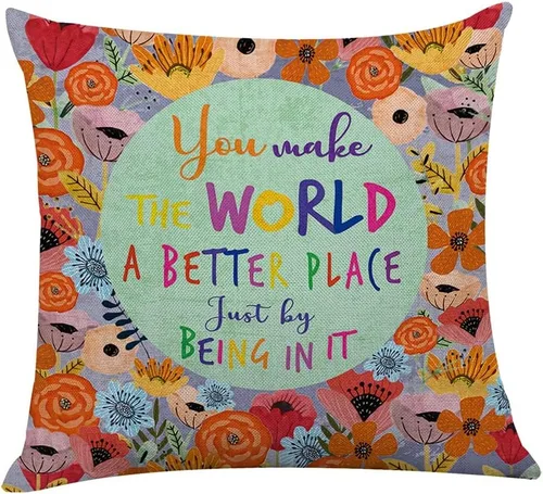 Vista 9 de Littlefa Inspiring Gifts - Funda de cojín con diseño de flores retro, funda de cojín decorativa para sala de estar, dormitorio, decoración para Sé