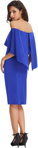 Vista 2 de GRACE KARIN Vestido midi delgado con hombros descubiertos para mujer