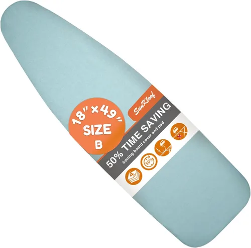 Vista 8 de Funda para tabla de planchar y almohadilla, resistente a las quemaduras y manchas, de 15 x 54 pulgadas, funda reflectante de silicona para tabla