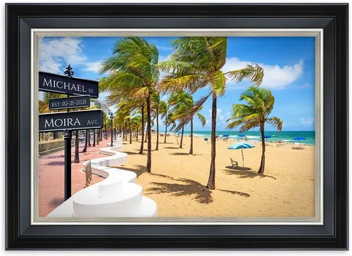 Vista 130 de IPIC - Personalized Framed Canvas with Custom Street Sign in Boston Personalized Street Signs with Names, Custom Canvas Print, Boston Sunset