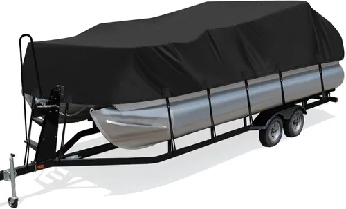 Vista 10 de Solim Trailerable Cubierta para Pontón de Servicio Pesado 1200D PU, 16-18 pies Grado Marino Impermeable Resistente a UV Lona de Poliéster Oxford