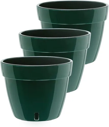 Vista 13 de Gardenera ASTI - Maceta de autoriego de 7.1 pulgadas en color negro-dorado/negro, maceta moderna con indicador de nivel de agua para todas