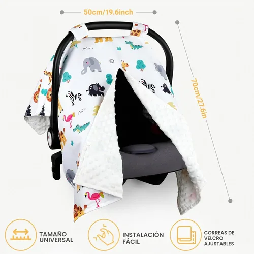 Vista 3 de Metplus Funda para asiento de coche 2 en 1 para bebé, toldo para asiento de coche para bebés, funda de lactancia multiuso para mamá, fundas
