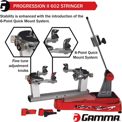 Vista 4 de GAMMA Progression II Tennis Stringing Machines, Progression ELS, Progression 200, 360 Degree Rotation, Tabletop Stringers, Durable Contruction