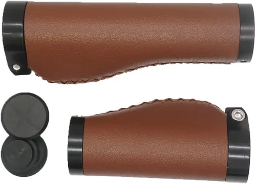 Vista 4 de Agarres para mango de bicicleta de 135/3.740 in, agarres largos/cortos, antideslizantes, de microfibra, de PVC, ergonómicos, cosidos a mano, casual