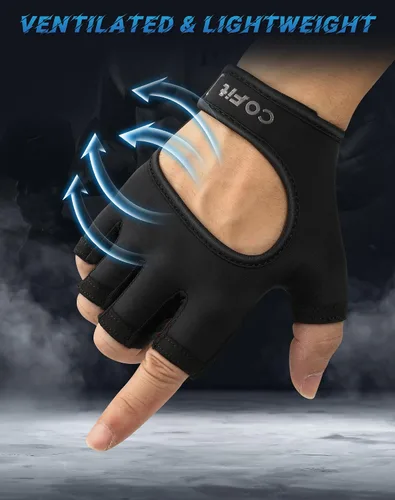 Vista 2 de Guantes de entrenamiento COFIT transpirables y antideslizantes, guantes de gimnasio para levantamiento de pesas para hombres y mujeres, agarre