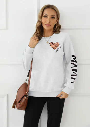 Vista 3 de SFHFY Sudaderas para mamá para mujer sudadera de cuello redondo para mamá, casual, sudadera de manga larga para mamá