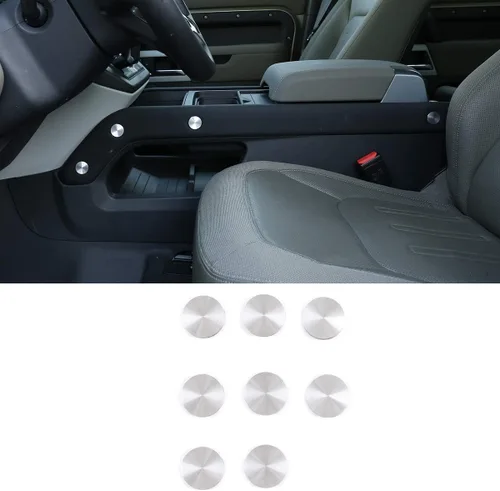 Vista 6 de Cubierta protectora decorativa con tornillo lateral de consola central de automóvil de aleación de aluminio para Land Rover Defender 110 2020-2021