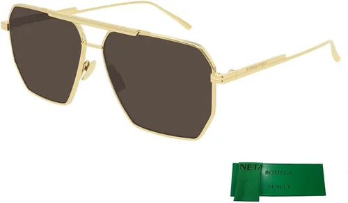 Vista 3 de Bottega Veneta BV1012S Aviator Sunglasses for Men BUNDLE with Designer iWear Complimentary Eyewear Care Kit