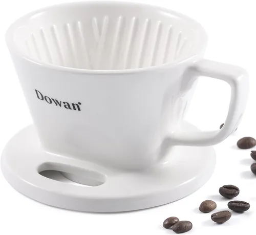 Vista 8 de DOWAN Cafetera vertida, gotero no eléctrico para verter sobre café, cafetera manual, tazas individuales, accesorios de preparación lenta de Negro
