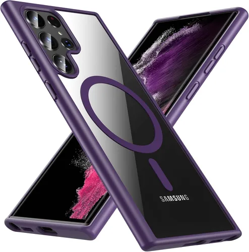 Vista 13 de Hensinple Funda Magnética para Samsung Galaxy S22, Funda para Teléfono Galaxy S22 [Compatible con MagSafe], Cubierta Magnética Transparente