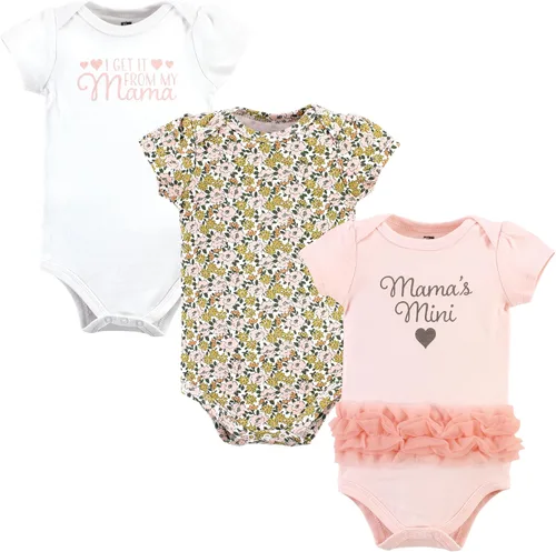 Vista 147 de Hudson Baby baby-girls Cotton Bodysuits 3-pack