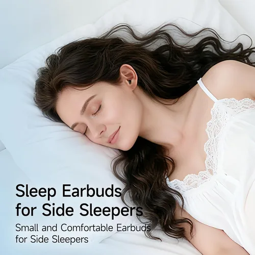 Vista 3 de Auriculares para dormir de lado, Bluetooth inalámbrico invisible Negro