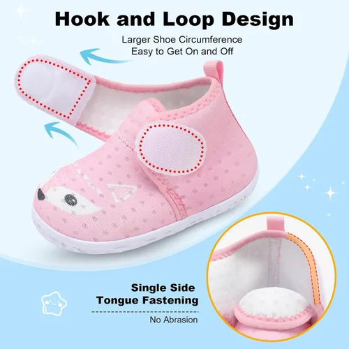 Vista 2 de JOINFREE Zapatillas transpirables para bebés y niñas, zapatos antideslizantes para primeros pasos, zapatos para cuna, zapatos descalzos para bebés