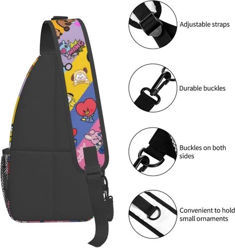Vista 5 de SSNDFVY Bolso bandolera de gran capacidad para mujeres y hombres, bolso cruzado, bolso de hombro, bolsas de pecho para viajes, senderismo, gimnasio