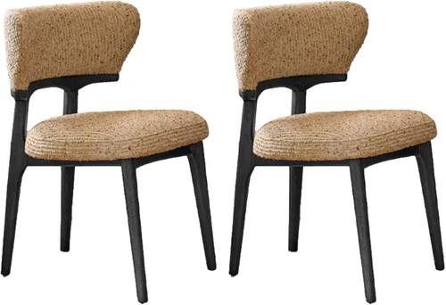 Vista 17 de Sillas de comedor retro, juego de sillas de comedor de madera, silla de cocina tapizada, silla de tocador de recepción, asiento sin brazos