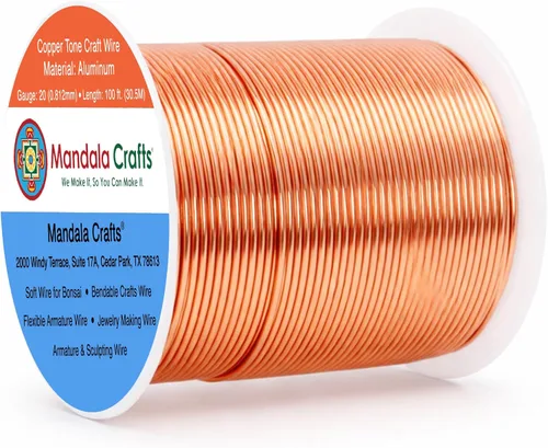 Vista 102 de Mandala Crafts - Alambre de aluminio anodizado de calibre 22 para hacer joyas - 137.2 m de alambre flexible surtido y coloreado - Doble para bonsái