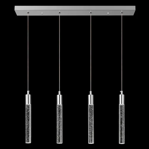 Vista 22 de Iluminación colgante moderna para isla de cocina, lámpara colgante regulable LED con acabado cromado, mini iluminación colgante de cristal