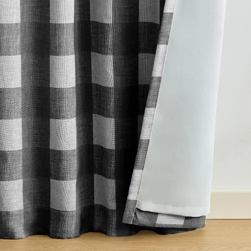 Vista 4 de Grainger Rod Pocket Back Tab Window Curtain Panel, Black - 52" W x 63" L