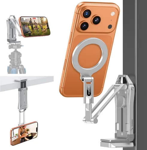 Vista 19 de OMOTON TP02-Pro - Soporte magnético para teléfono para vlogging, elementos esenciales para creadores de contenido con tornillo de 1/4 pulgadas