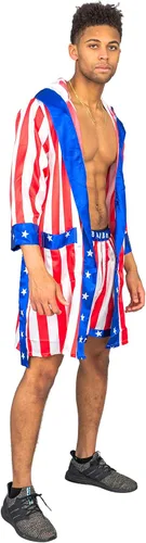 Vista 7 de Balboa Apollo Movie Boxing American Flag Shorts para hombre y mujer