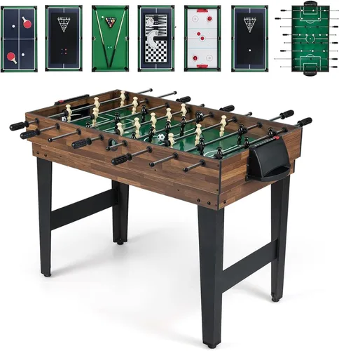 Vista 10 de Giantex 10-in-1 Multi Game Table, Combo Game Table Set w/Hockey, Foosball Pool Ping-Pong Chess Cards Checkers Bowling, Shuffleboard, Backgammon