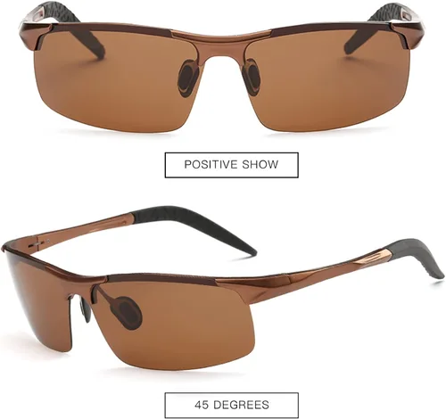 Vista 2 de MOORAY - Lentes de sol polarizados para hombre, protección frente a radiación UV, lentes de sol de moda para hombre, para pesca