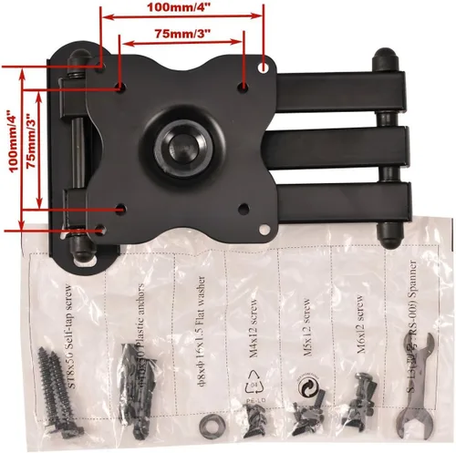 Vista 2 de VideoSecu Soporte de pared para TV con brazo articulado, mejor para 12, 13, 15, 17, 19, 20, 22, 23, 24 pulgadas, algunos modelos de hasta 26 x 27