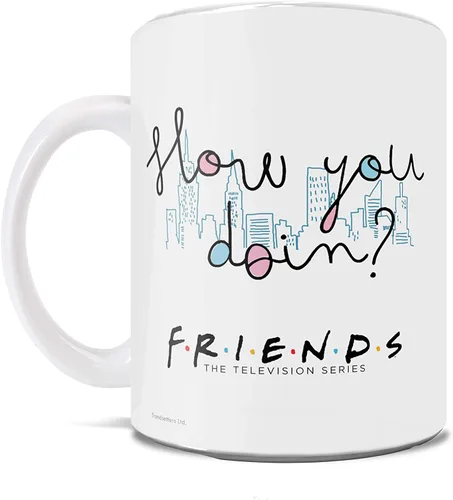 Vista 268 de Trend Setters Friends the Television Show – 25 años – Mercancía oficial – Taza de café o té de cerámica blanca de 11 onzas – perfecta para regalar