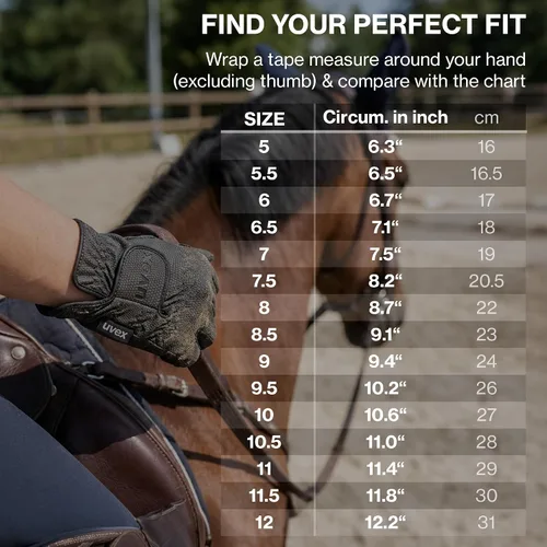 Vista 4 de Uvex Guantes de equitación Sportstyle – Protección de manos ecuestre estirable – Compatible con pantalla táctil
