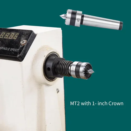Vista 3 de MT2 Centro de Impulsión para Torno de Madera con Herramientas y Accesorios de Torneado para Torno de Madera Crown de 1 pulgada