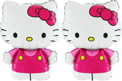 Vista 2 de Toyland® 30" Globo de papel de aluminio rosa con Hello Kitty vestida