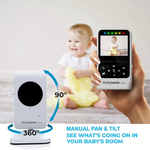 Vista 8 de Babysense - Monitor de video para bebé con cámara digital, monitor sin interferencias con visión nocturna por infrarrojos, comunicación de dos vías