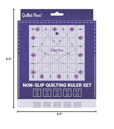 Vista 10 de The Quilted Bear Reglas de Acolchado - Regla Acrílica Transparente Antideslizante para Acolchado, Patchwork y Costura con Líneas Negras Claras