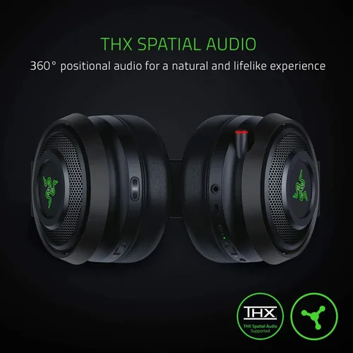 Vista 4 de Razer Nari Ultimate Wireless 7.1 Surround Sound Gaming Auriculares THX Audio y Feedback Haptic - Diadema de ajuste automático - CHROMA RGB - MIC