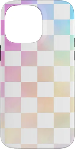 Vista 21 de Pastel Rainbow Checkerboard Checker Checked Pattern Case for iPhone 17