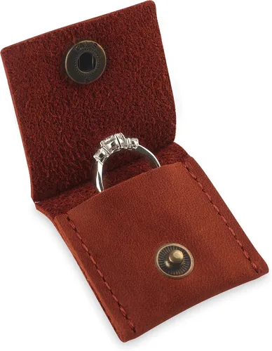 Vista 11 de Soporte de cuero para llavero, funda de viaje para anillo de boda, soporte para anillo de compromiso, bolsa para anillos, soporte para anillos