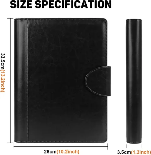 Vista 7 de Toplive Portfolio Carpeta de 3 Anillas Padfolio, Carpeta de Portafolio para Entrevistas de Negocios y Currículum para Mujeres y Hombres