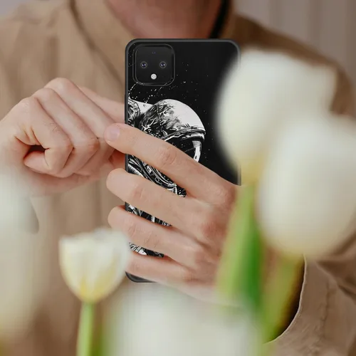 Vista 422 de Funda delgada para Google Pixel 4 XL, funda delgada de silicona de TPU suave a prueba de golpes para Google Pixel 4 XL, astronauta Galaxy