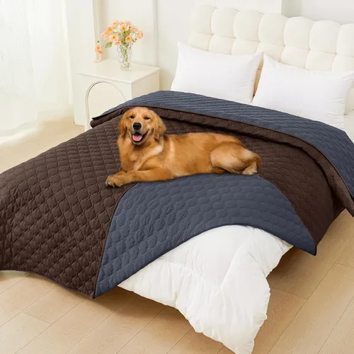Vista 147 de Smiry Funda impermeable para cama de perro, manta reversible para mascotas para sofá Manta suave lavable para perro, funda a prueba de fugas