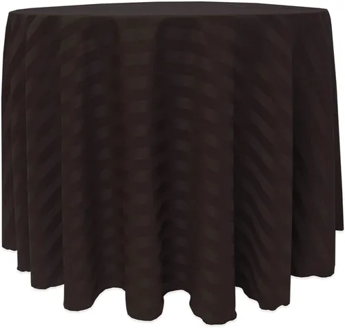 Vista 33 de ULTIMATE TEXTILE Mantel redondo de rayas satinadas de 84 pulgadas color marfil crema