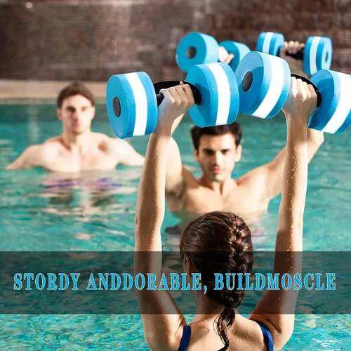 Vista 3 de Pesas de agua deportivas para ejercicio de piscina, equipo de aeróbicos acuáticos, juego combinado de mancuernas de ejercicio acuático de alta