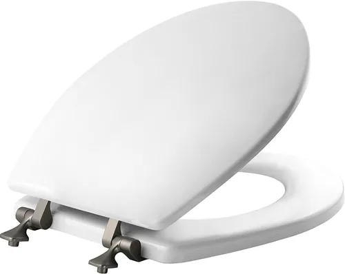Vista 12 de Mayfair - Asiento para inodoro con bisagras de níquel cepillado, 144BNA 000, 0 volts