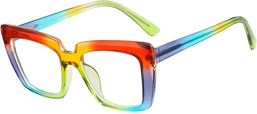 Vista 6 de Gafas de lectura bifocales para computadora de ojo de gato para mujer, diseño de arco iris de moda, transición al aire libre, bifocales
