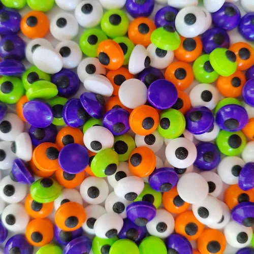 Vista 12 de Candy Eyes - Gránulos de Halloween - Gránulos de pastel - Globos oculares de caramelo - Decoración para cupcakes y pasteles - Ojos comestibles