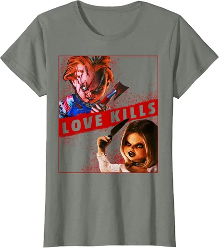 Vista 3 de Child's Play Chucky and Tiffany Love Kills T-Shirt Asphalt Grey