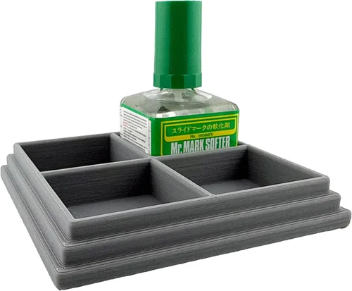 Vista 4 de Jeff Did It! - Soporte cuadrado de cemento con pegamento para 4 botellas compatible con Mr Hobby Cement Setter Weathering y otras botellas cuadradas