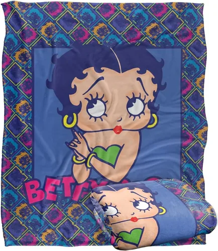 Vista 10 de Betty Boop Hula Boop - Manta con licencia oficial de tacto sedoso, súper suave, 36 x 58 pulgadas