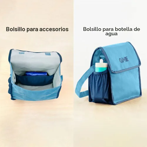 Vista 6 de Omie OmieBox - Lonchera aislada con soporte para botellas (azul)
