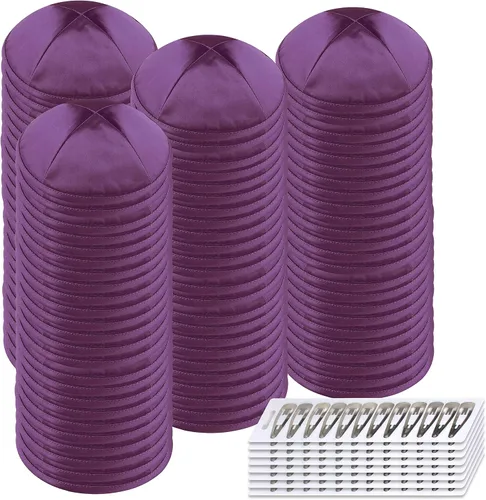Vista 53 de Zion Judaica Deluxe Satin Kippah Yarmulkes para niños, adolescentes y adultos, 6.25 pulgadas, opciones multicolores, diseño de 4 paneles Negro